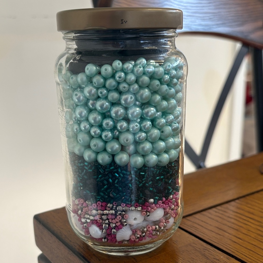 Jar of Assorted Beads